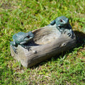 Frogs on Log Bird Feeder
