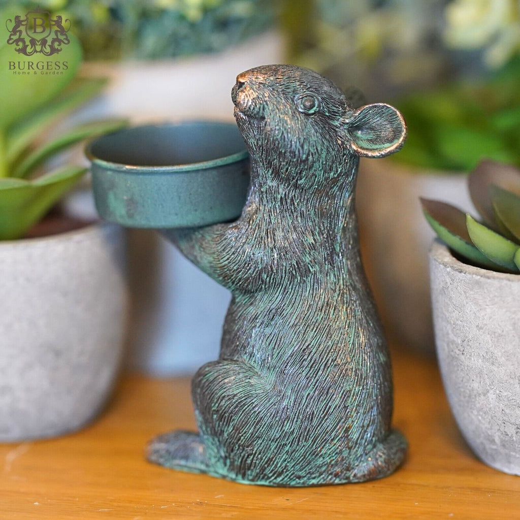 Mouse Tealight Holder Resin Statue