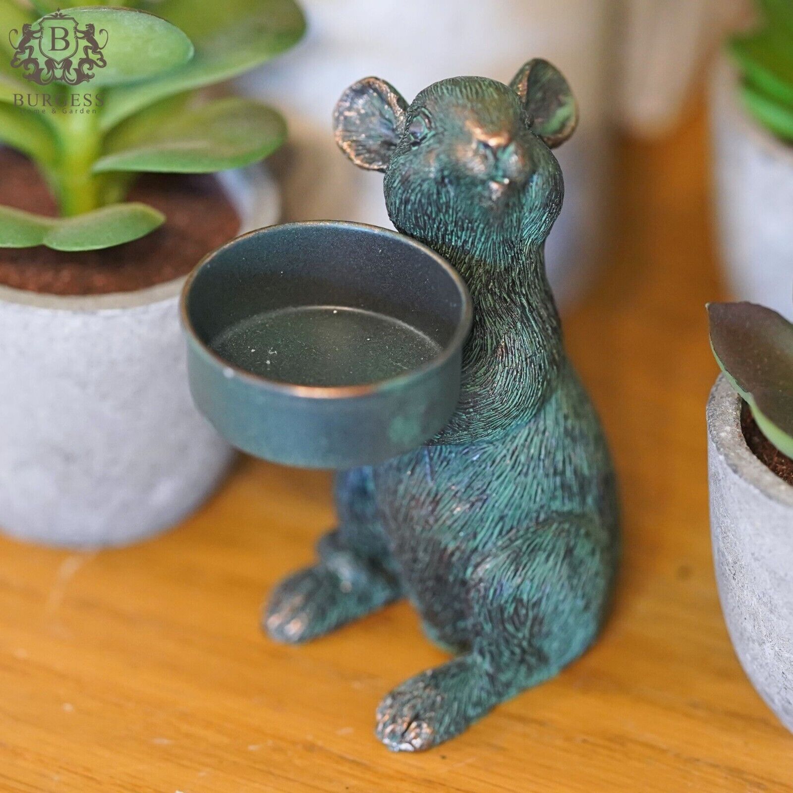 Mouse Tealight Holder Resin Statue