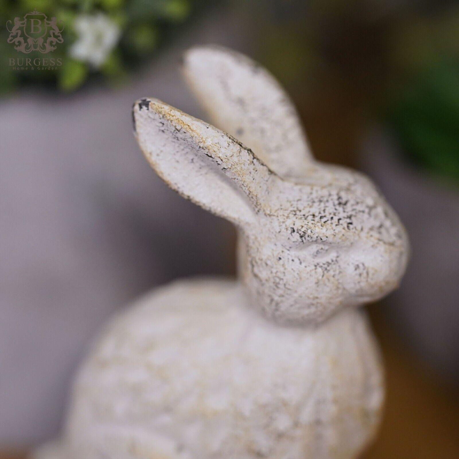 Cast Iron Rabbit Antique White