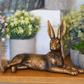 Gold Laying Hare Home Ornament