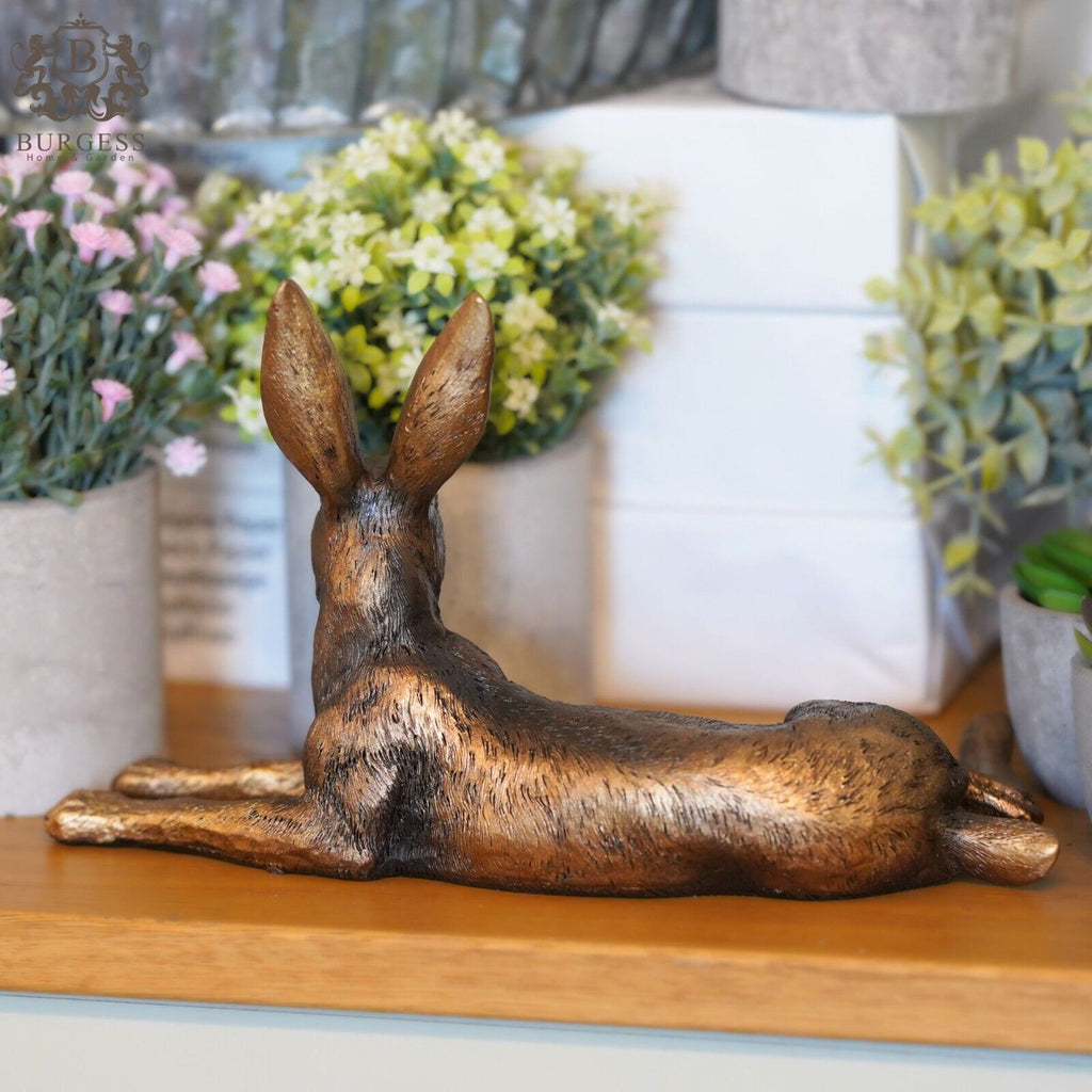 Gold Laying Hare Home Ornament