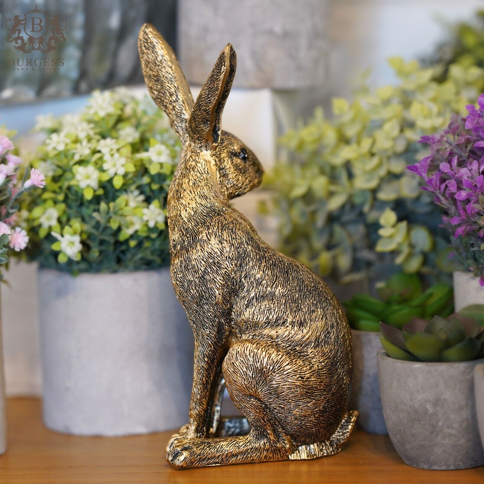 Gold Hare Home Ornament