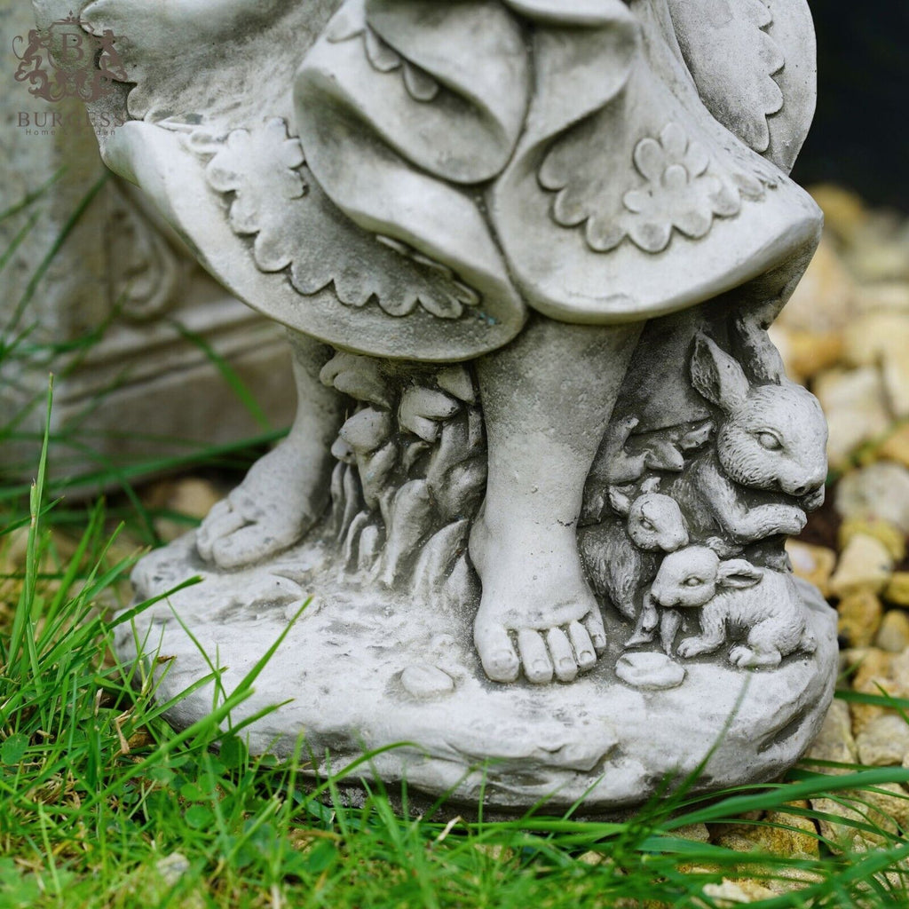 Girl with Bunny Stone Statue