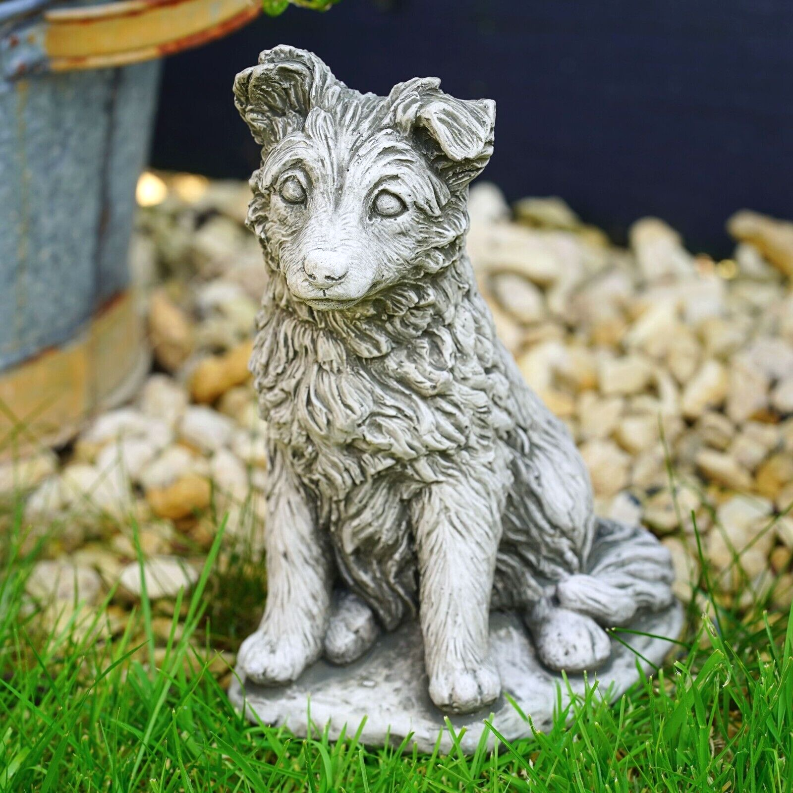 Sheltie Sheepdog Stone Statue