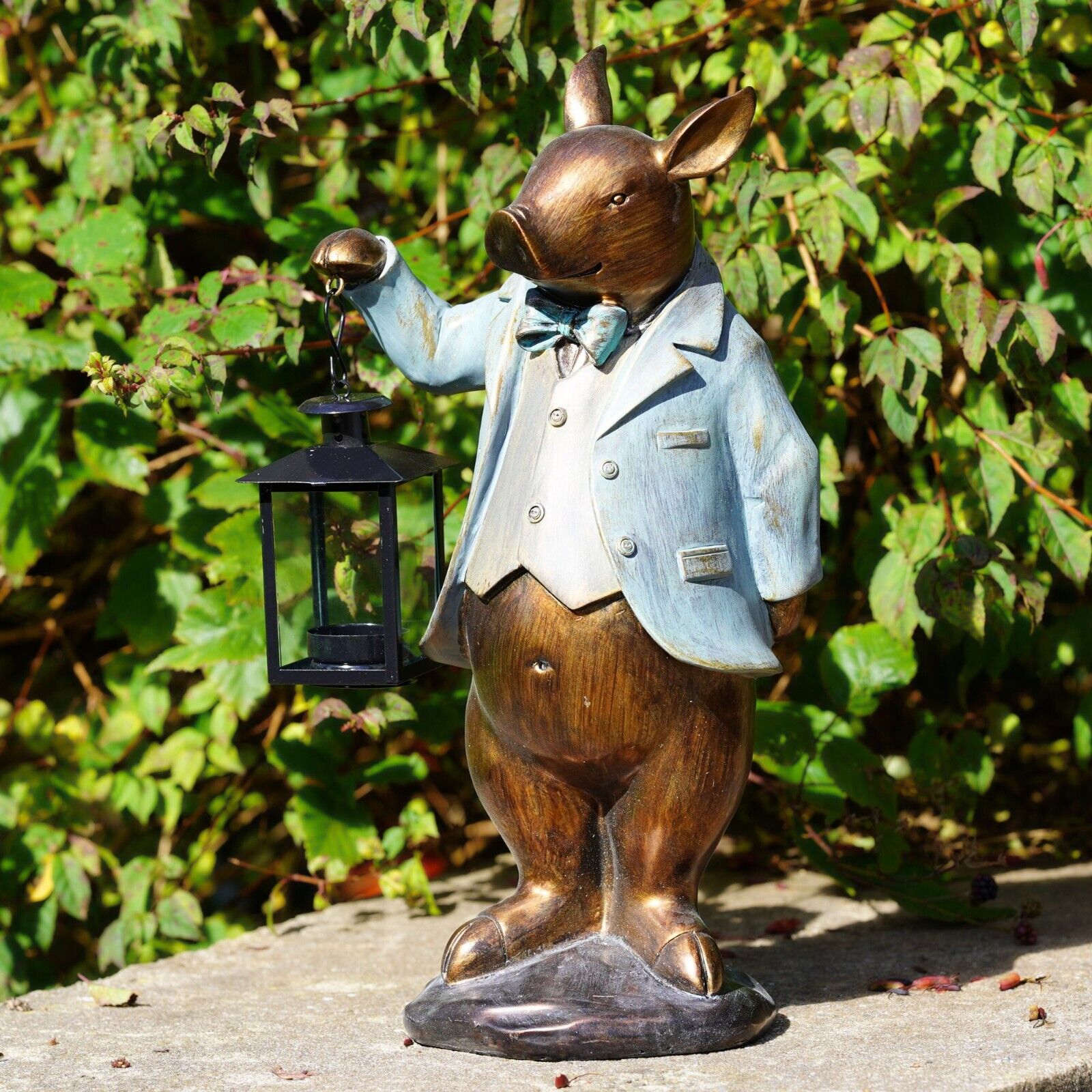 Large Pig with Lantern Ornament