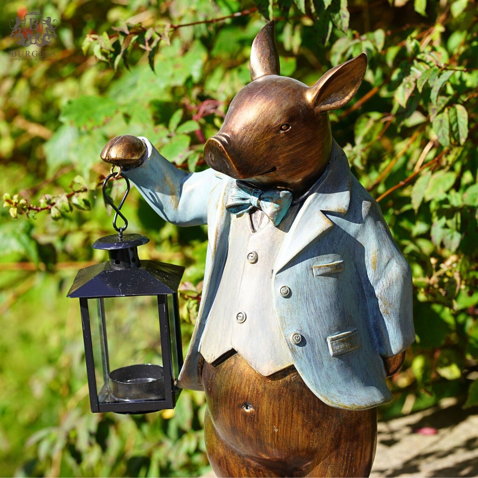 Large Pig with Lantern Ornament