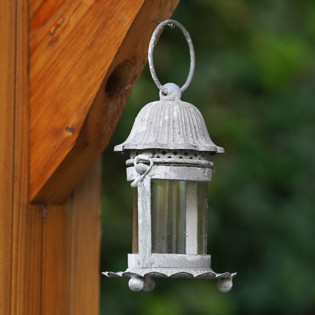 Vintage Style Glass Metal Lantern | French Country Tealight