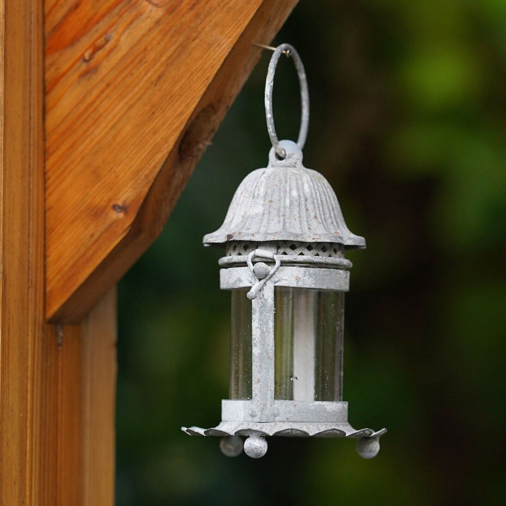 Vintage Style Glass Metal Lantern | French Country Tealight