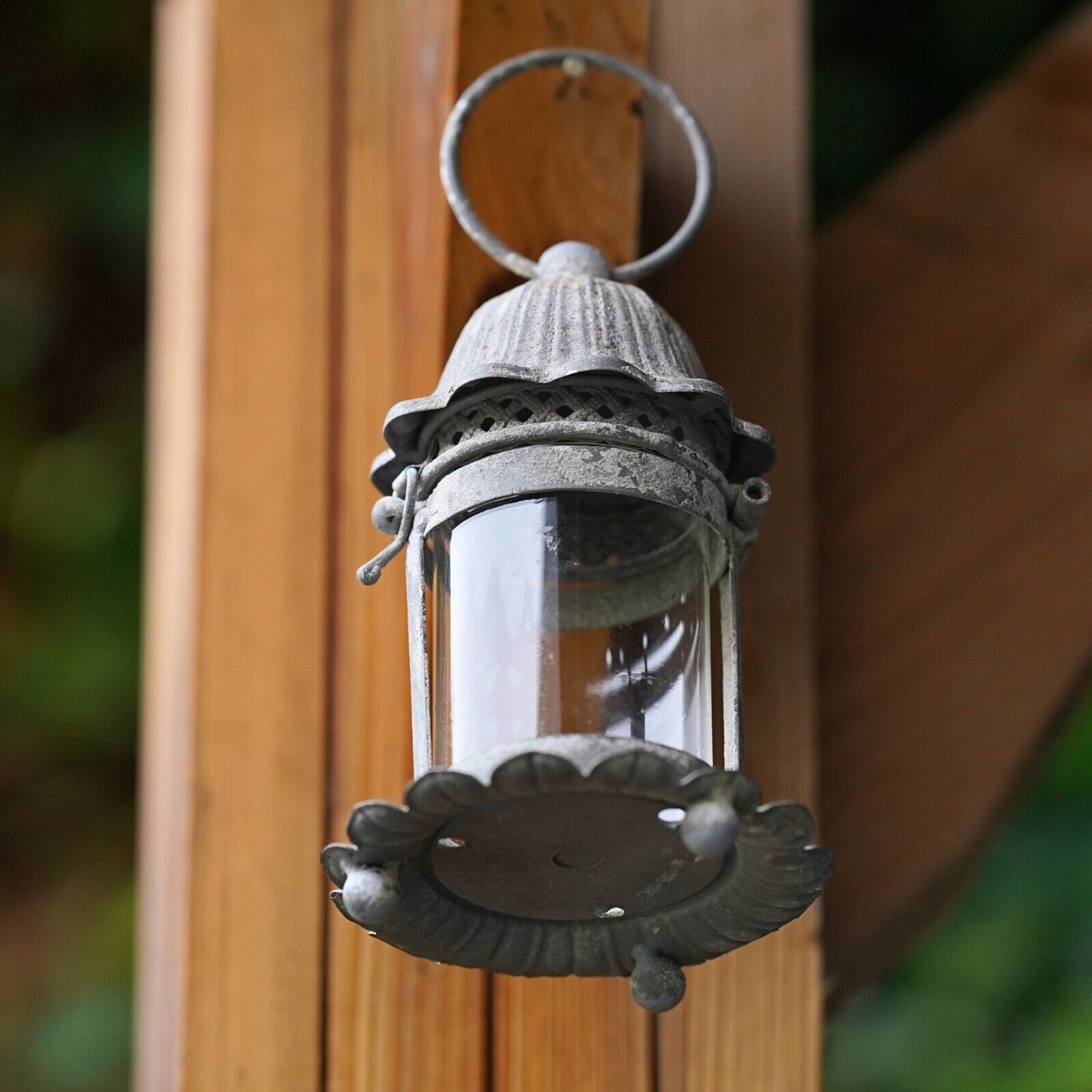 Vintage Style Glass Metal Lantern | French Country Tealight