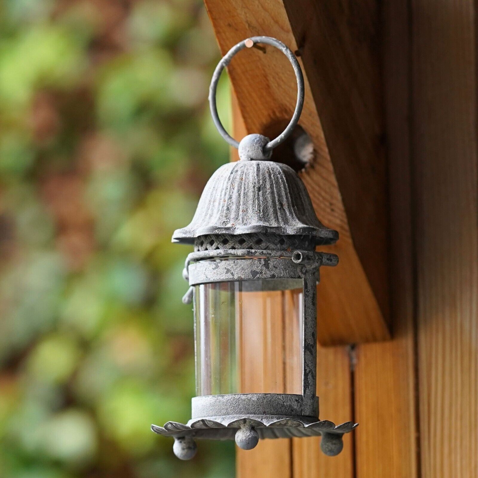 Vintage Style Glass Metal Lantern | French Country Tealight