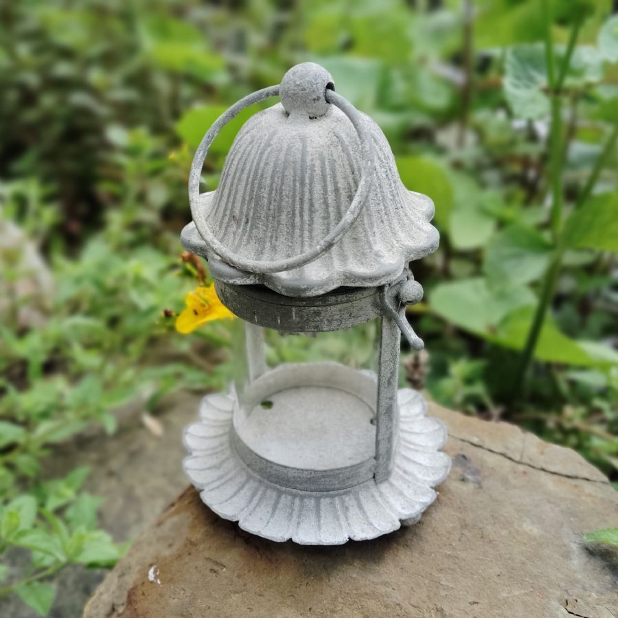 Vintage Style Glass Metal Lantern | French Country Tealight