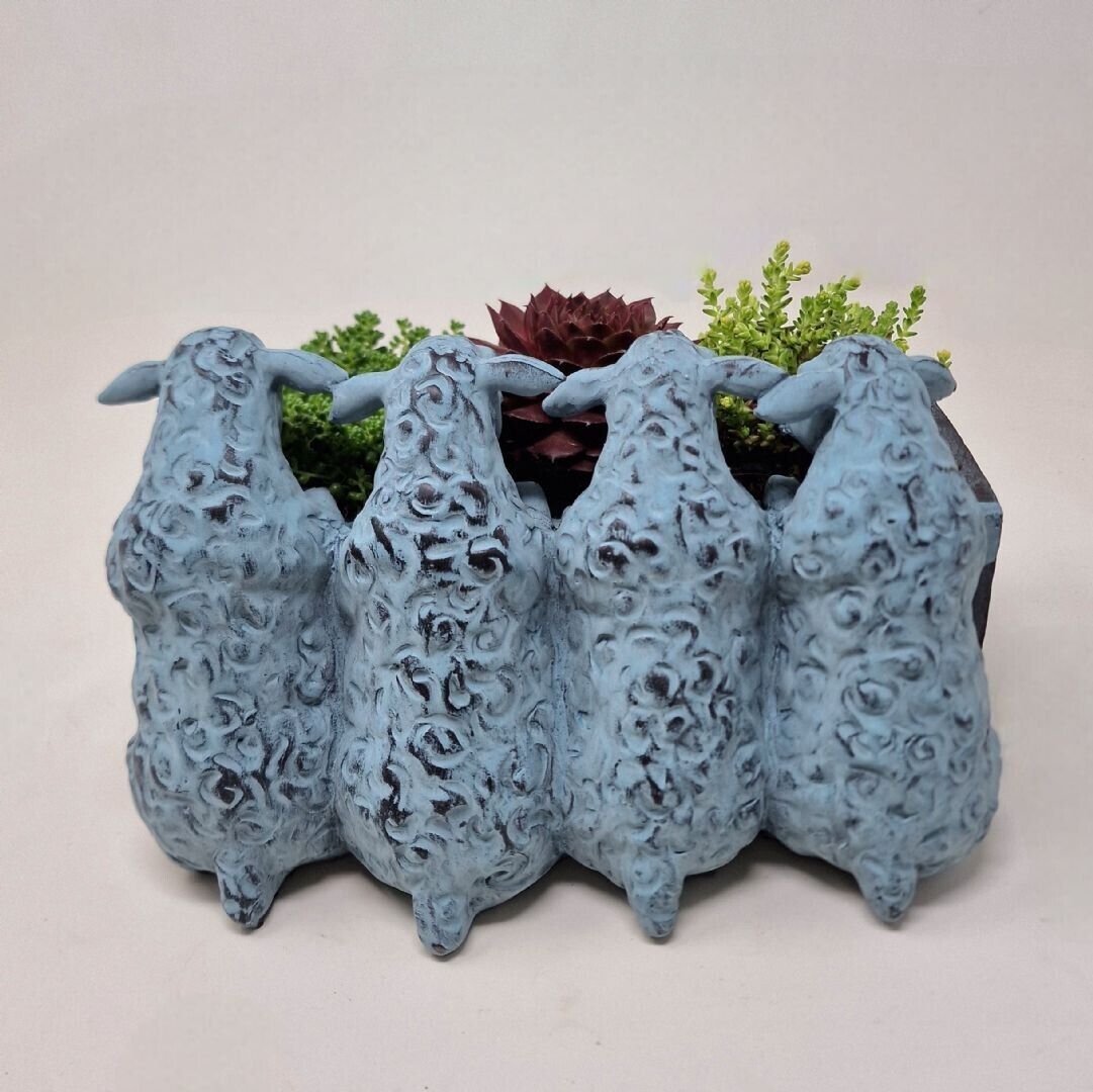 Sheep with Trough Planter Garden Ornament