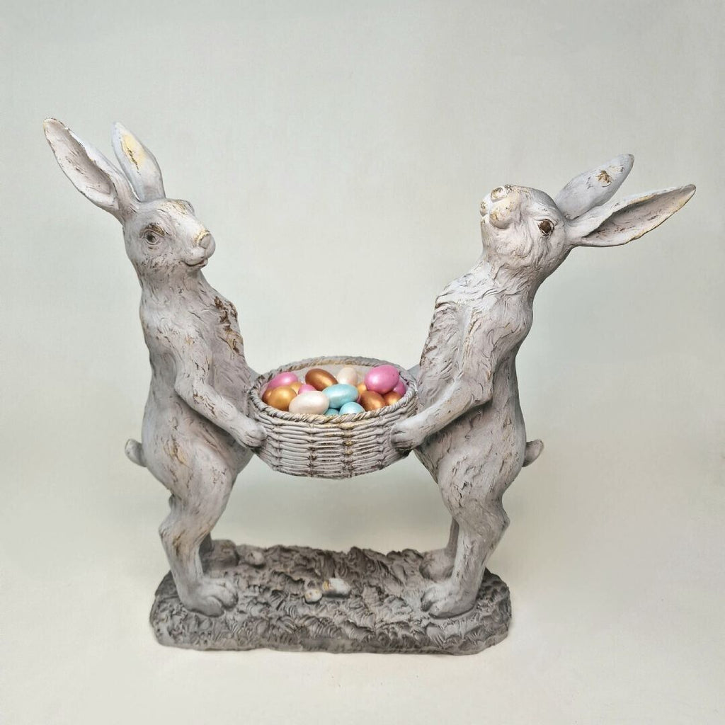 Large Hare with Basket Garden Ornament Bird Feeder