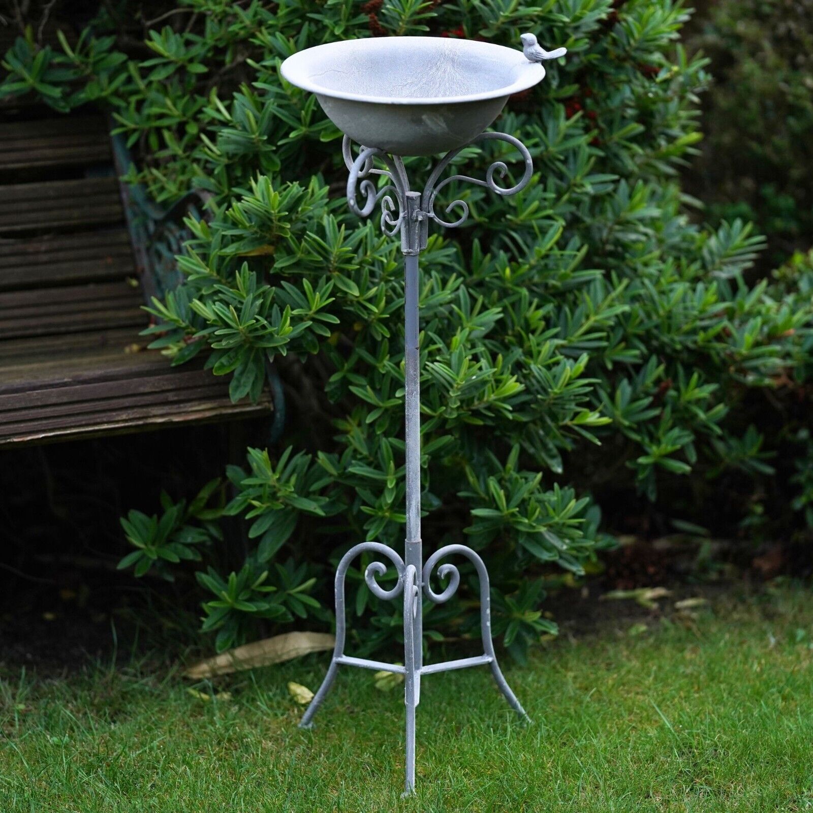 Large Cast Iron Birdbath | Wrought Outdoor Garden Ornament