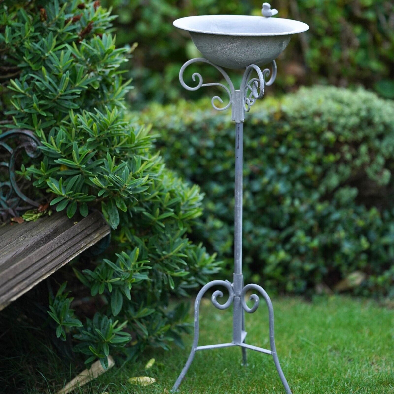Large Cast Iron Birdbath | Wrought Outdoor Garden Ornament