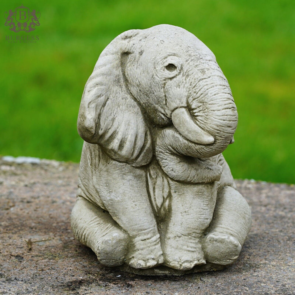 Elephant Stone Statue | Outdoor Garden Ornament