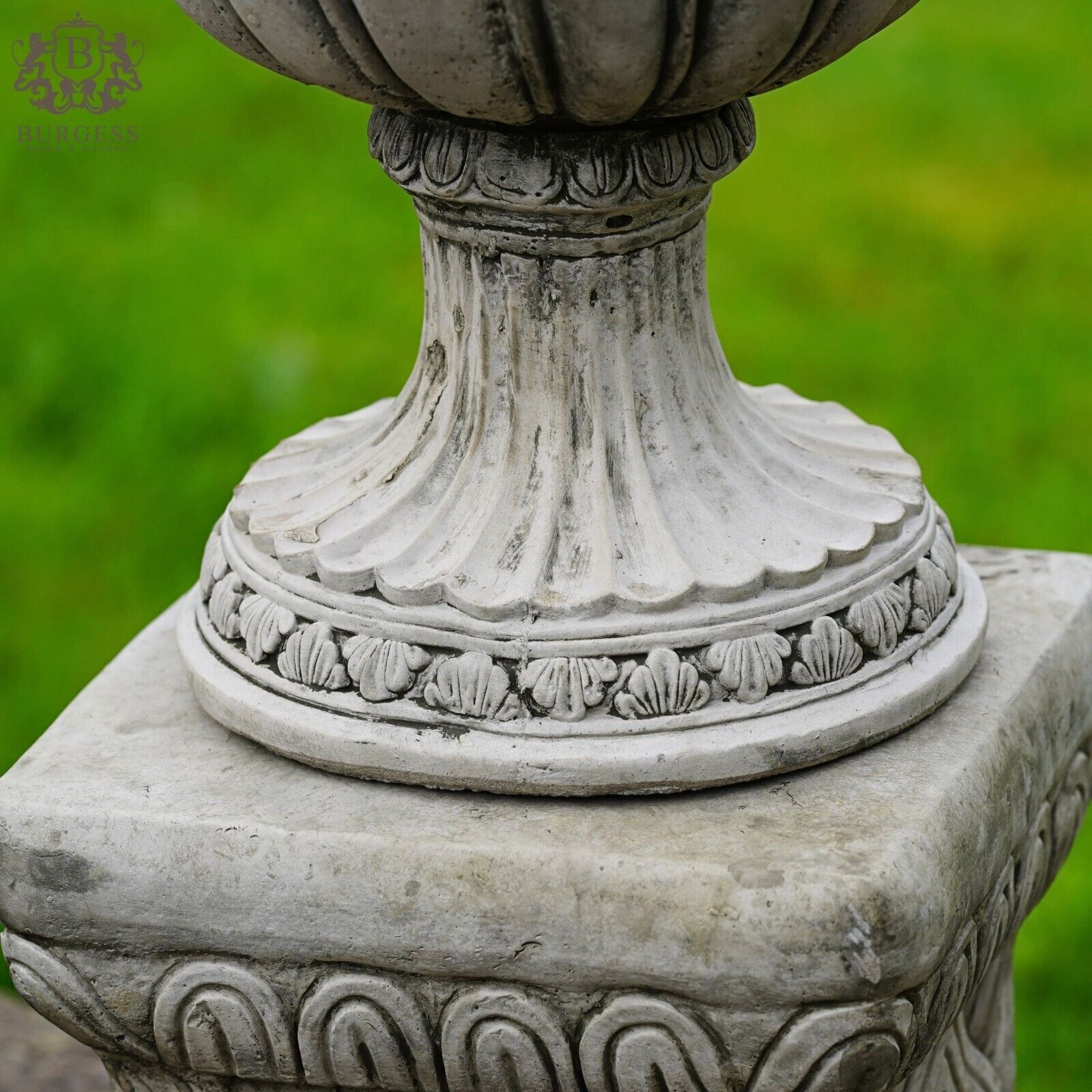 Pair of Vase Urns + Plinth Stone Planters