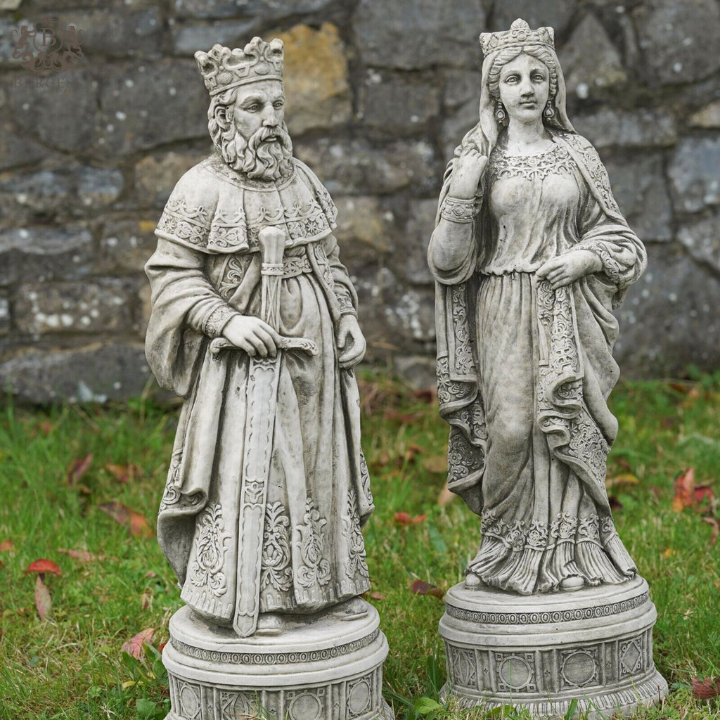 King Arthur + Queen Guinevere Large Stone Statues