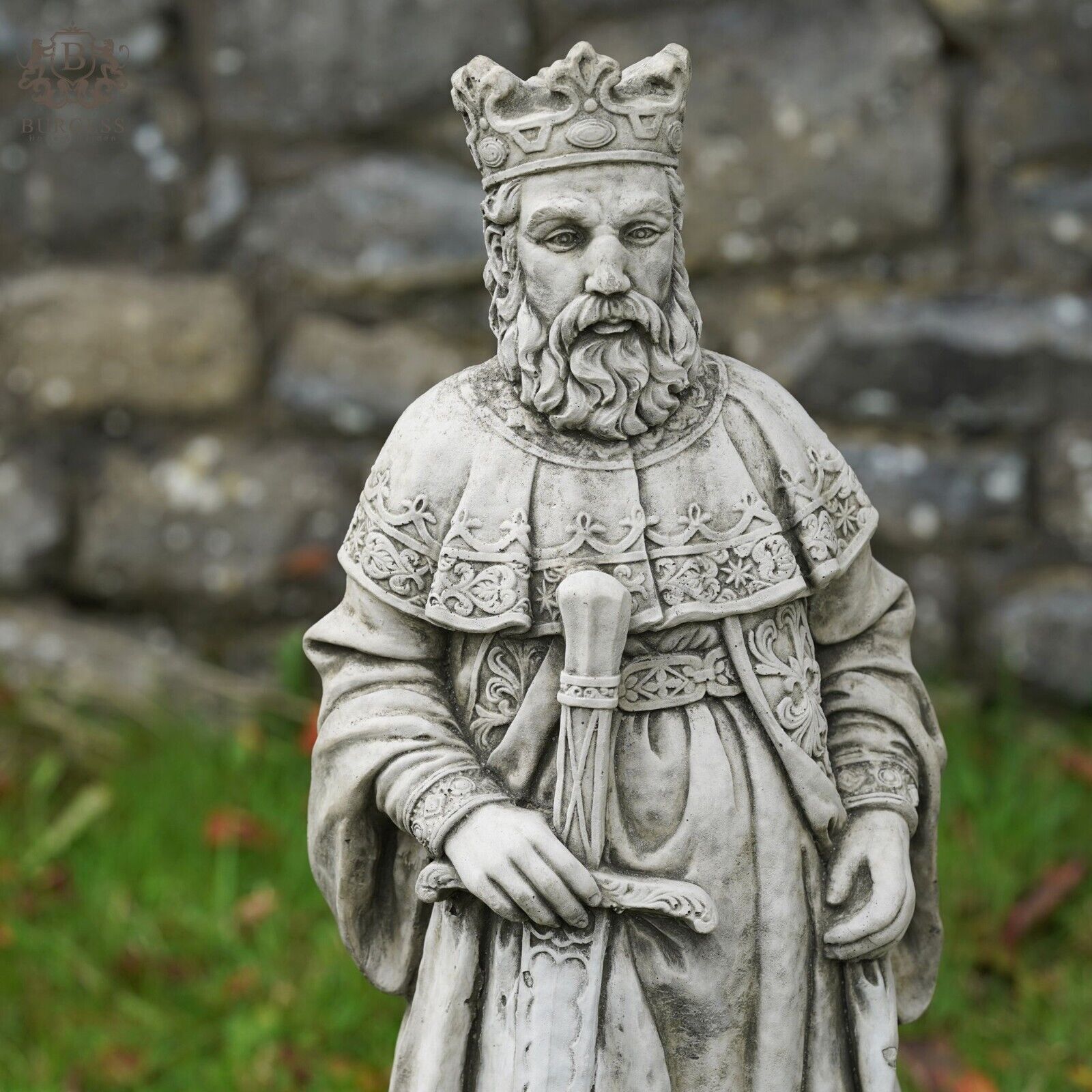 King Arthur + Queen Guinevere Large Stone Statues