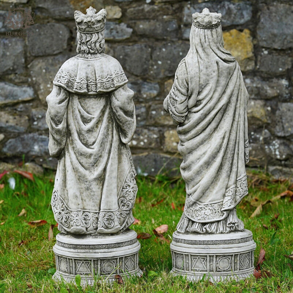 King Arthur + Queen Guinevere Large Stone Statues