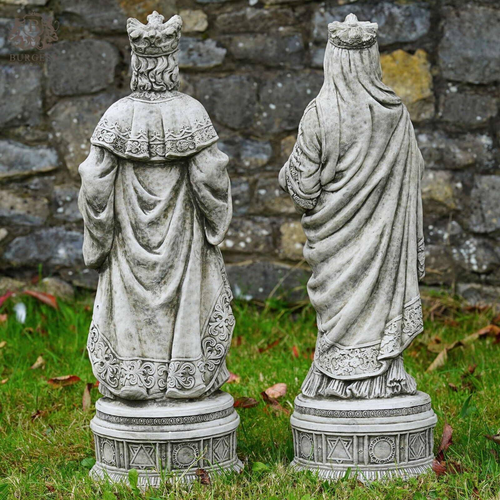 King Arthur + Queen Guinevere Large Stone Statues