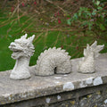 Large 3 Pc Chinese Dragon Stone Statue