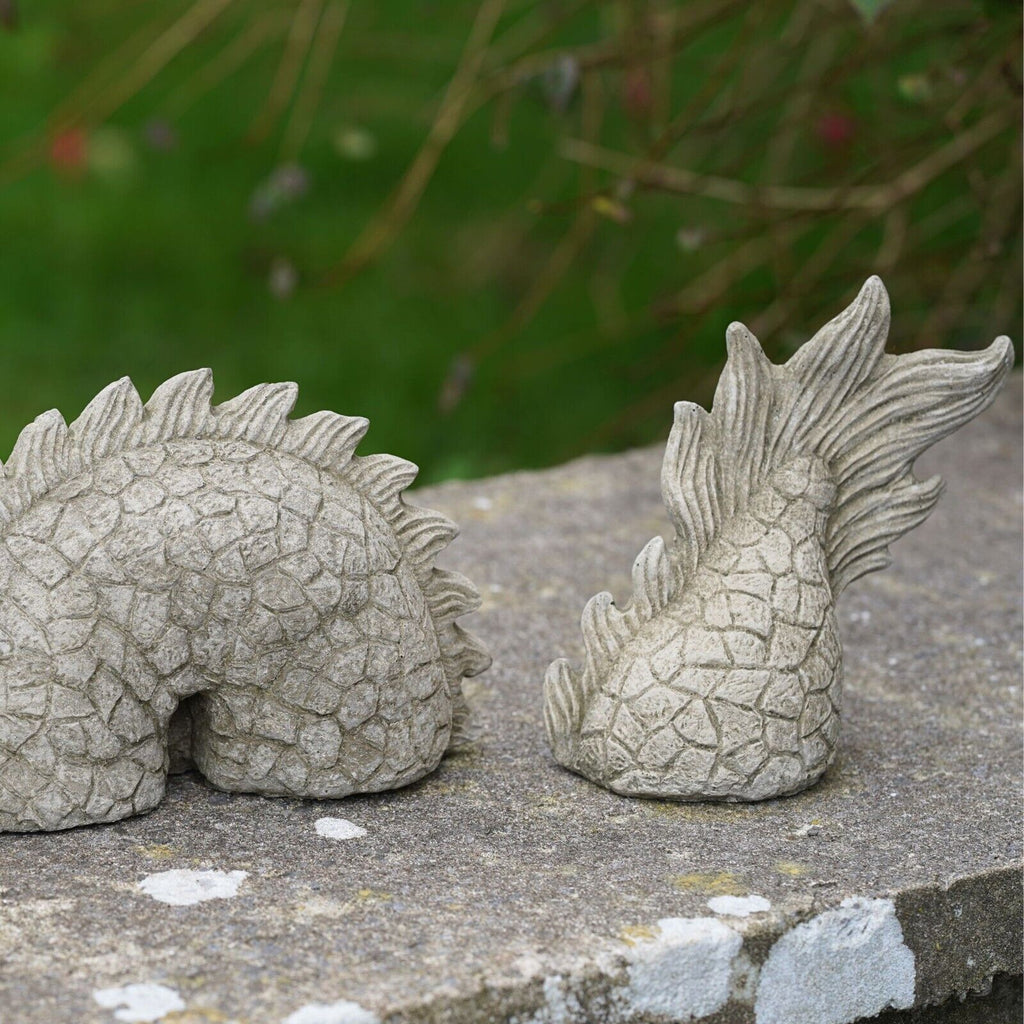 Large 3 Pc Chinese Dragon Stone Statue