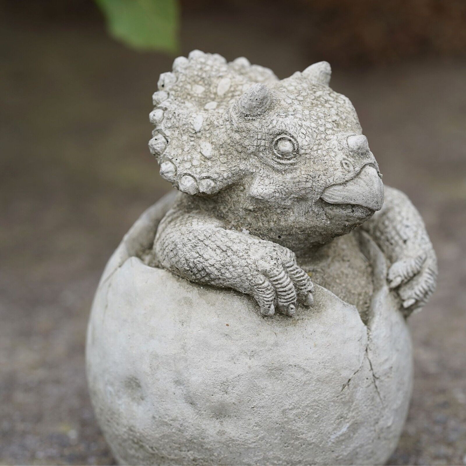 Dinosaur in Egg Triceratops Stone Statue
