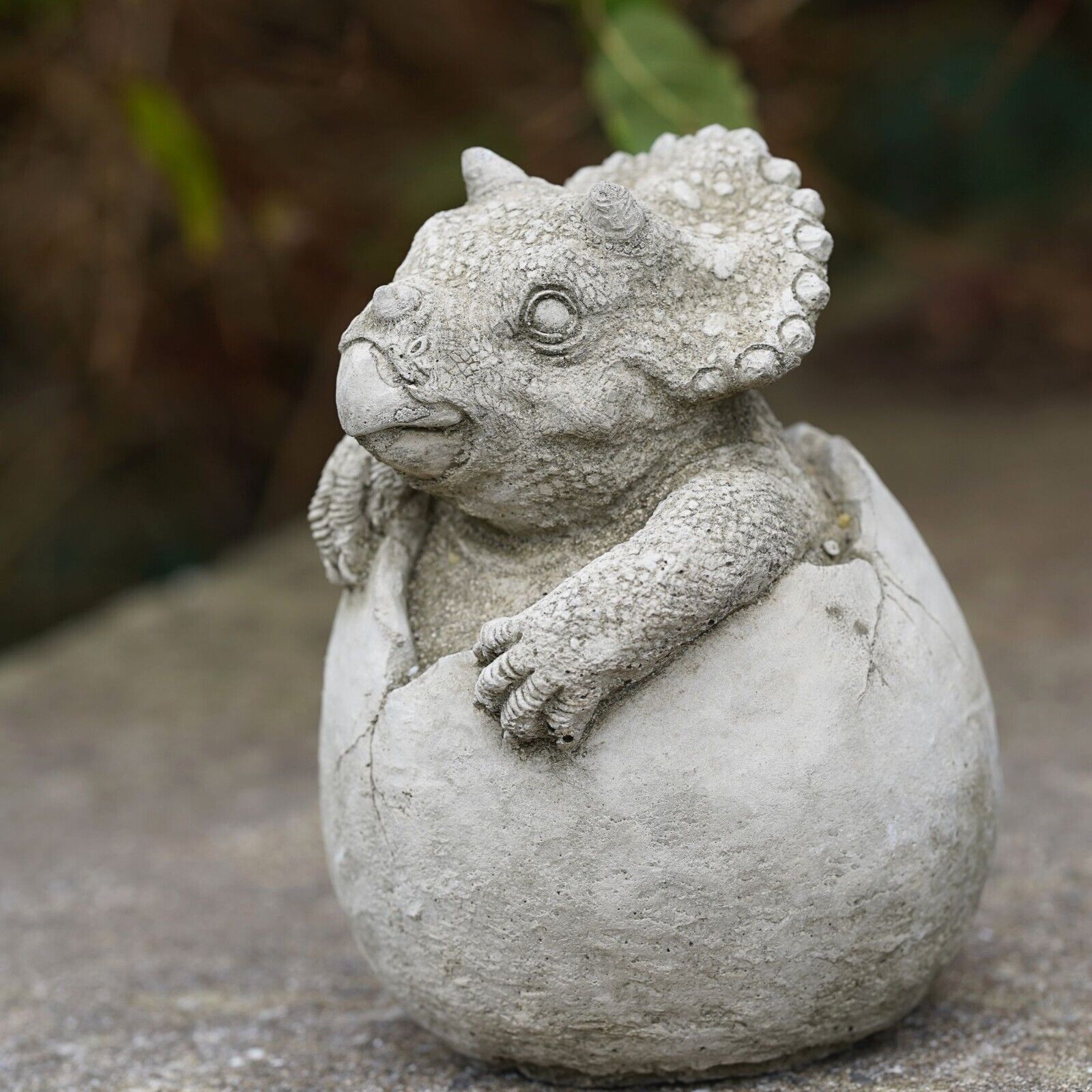 Dinosaur in Egg Triceratops Stone Statue