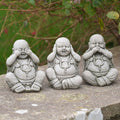Set of 3 Monks Stone Statues | Oriental Buddhas