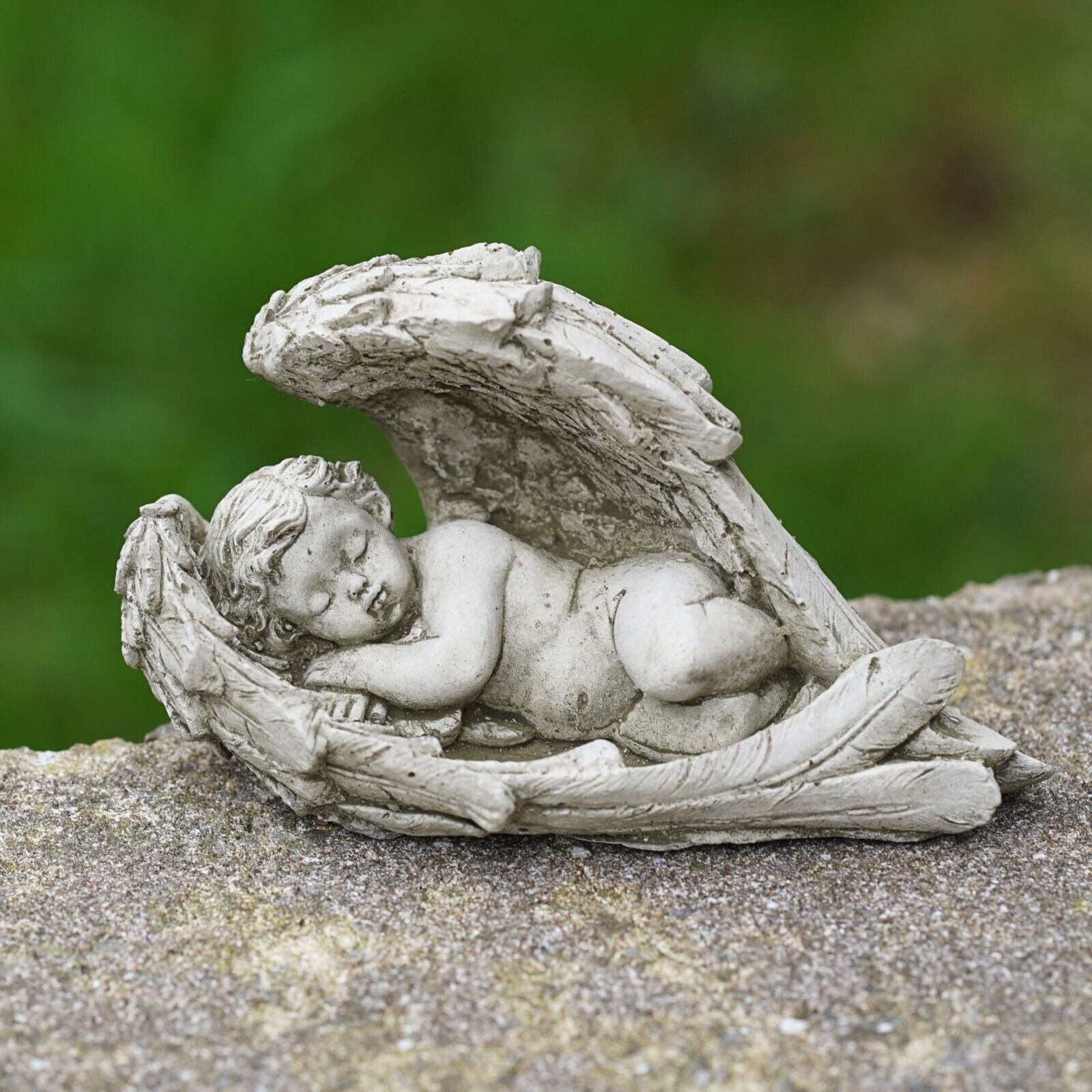 Winged Cherub Stone Statue