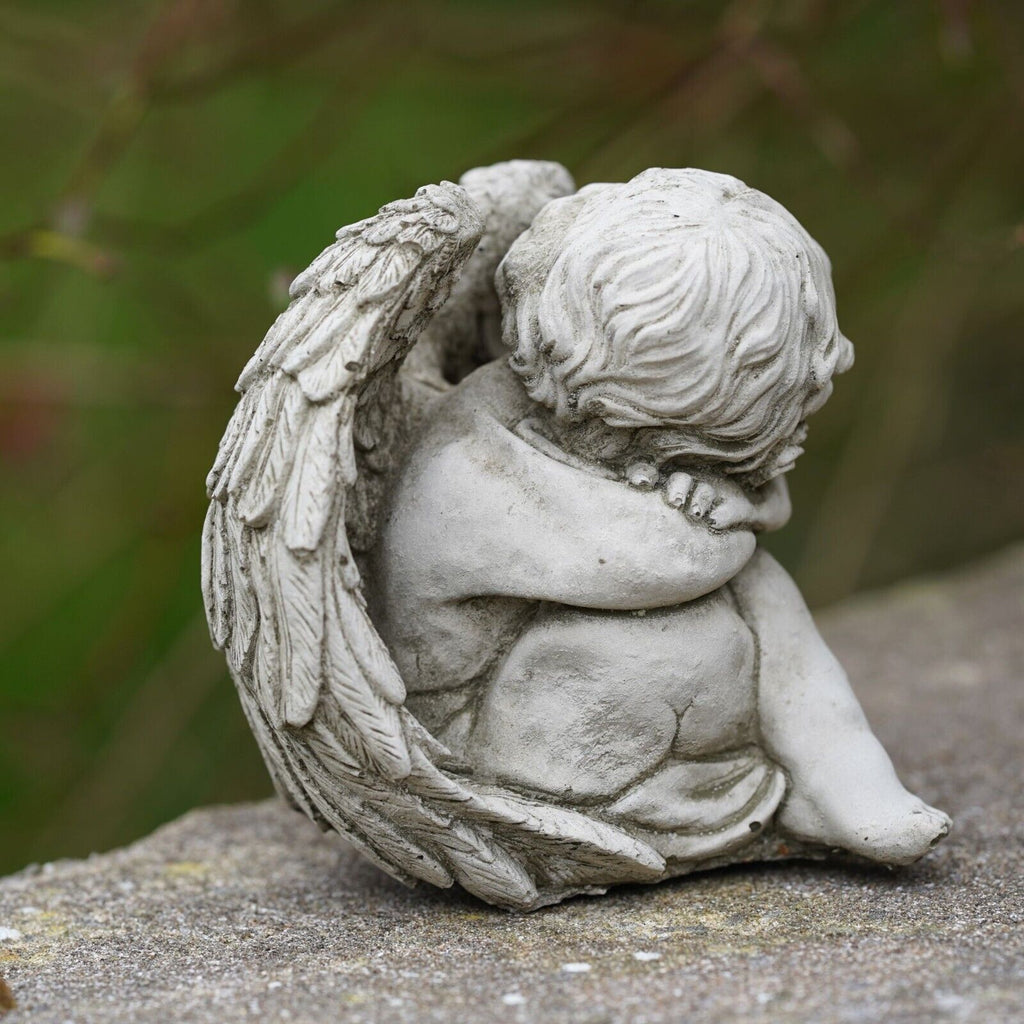 Sleeping Cherub Stone Statue