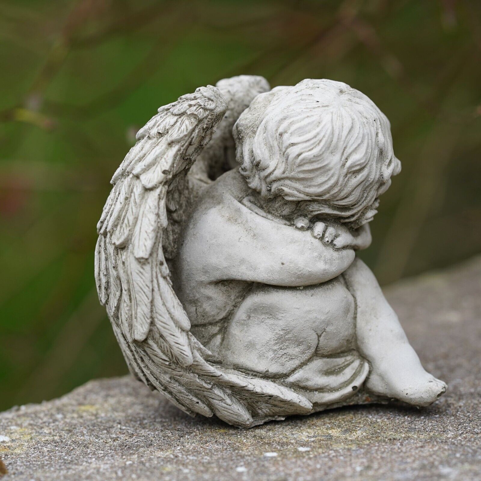 Sleeping Cherub Stone Statue