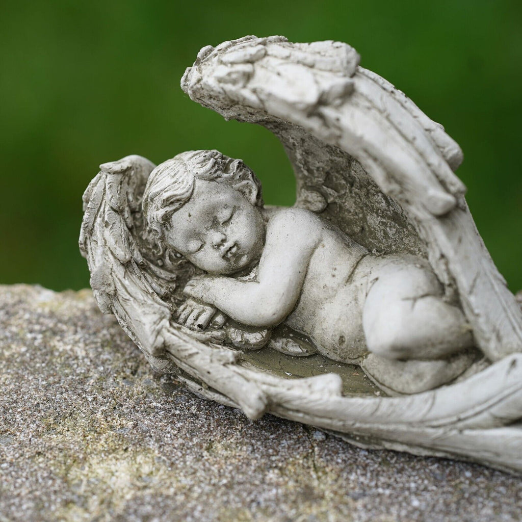 Winged Cherub Stone Statue