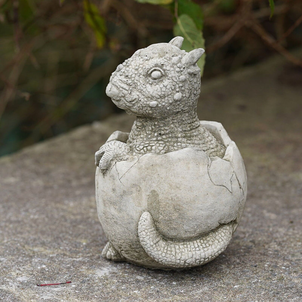 Dinosaur in Egg Stone Statue | Hard Head Pachycephalosaurus