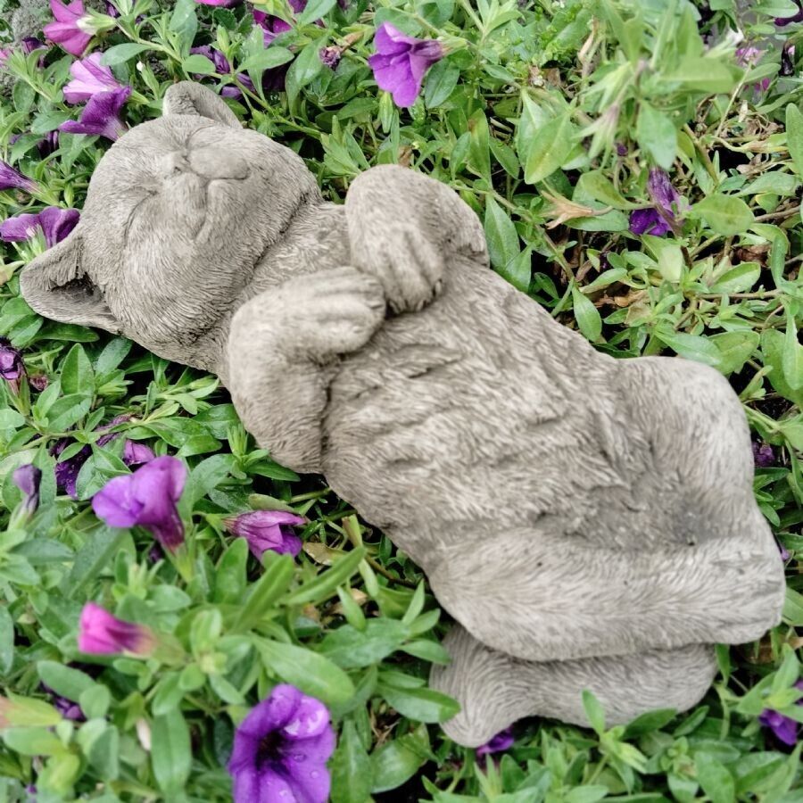 Basking Cat Stone Statue