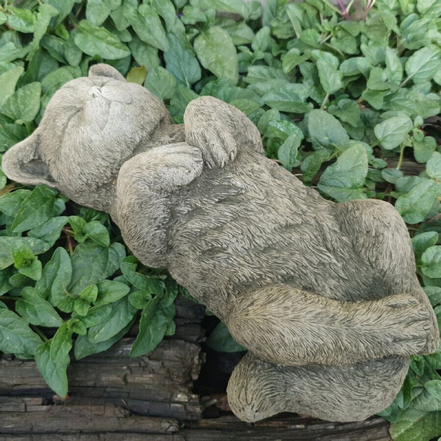 Basking Cat Stone Statue