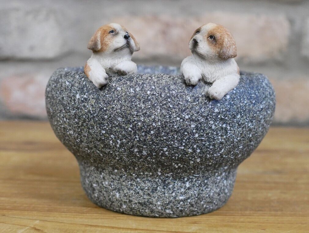 Puppy Flower Pot Resin Planter