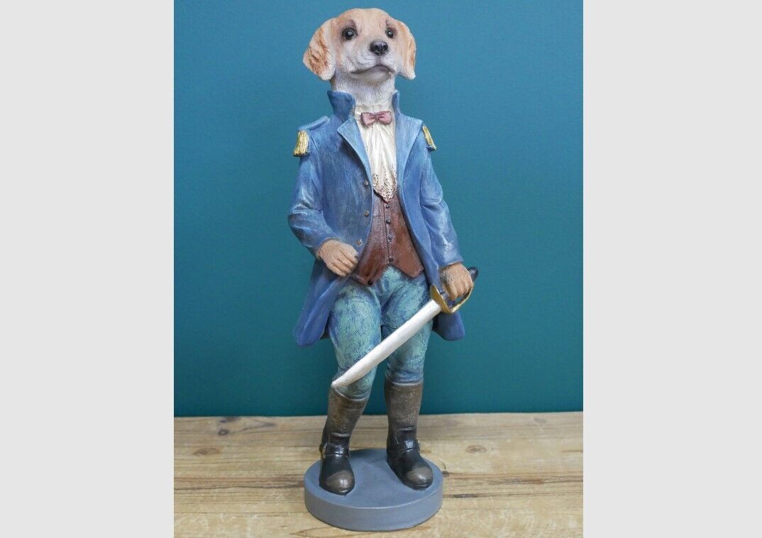 Vintage Militia Dogs Set 4 Resin Military Puppy Dog