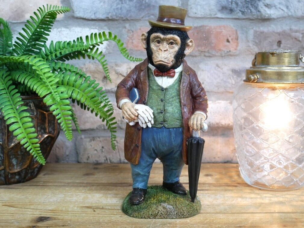 Monkey in Suit Resin Statue Home Ornament