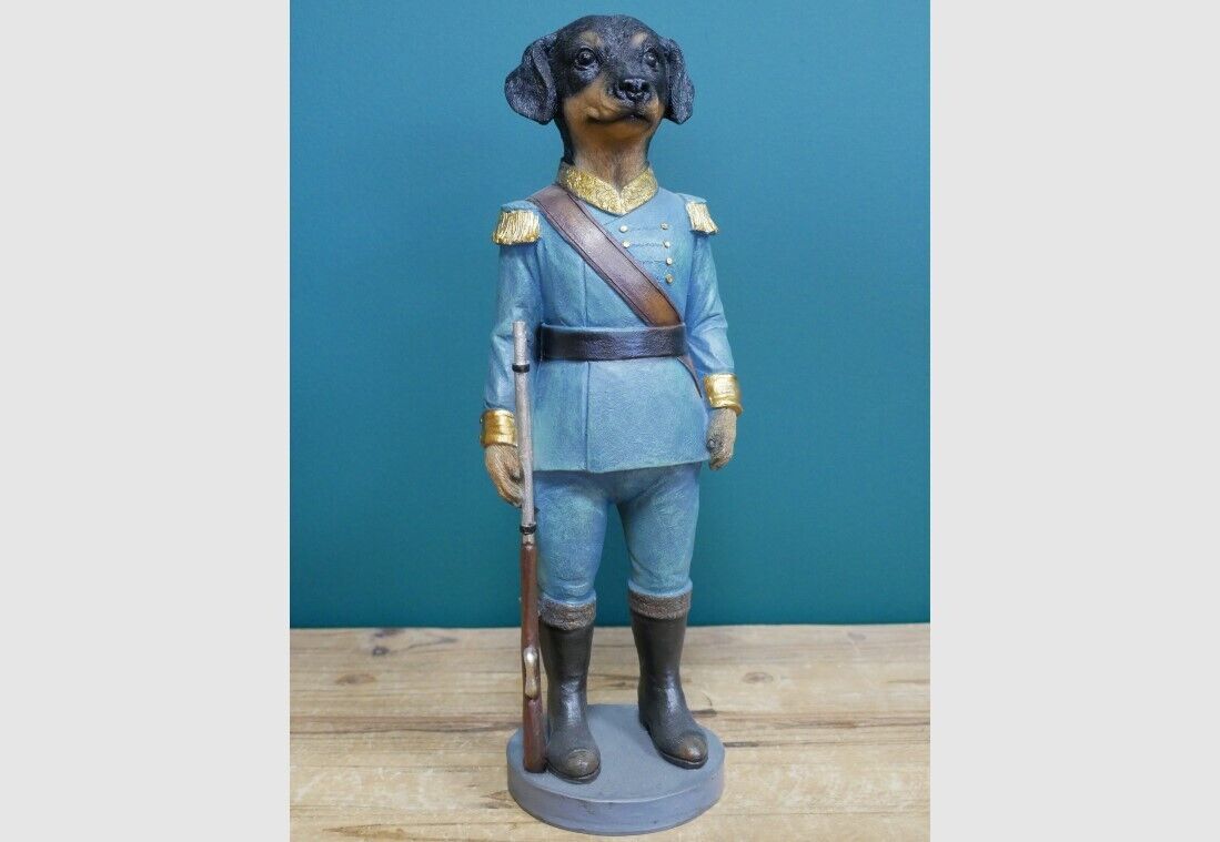 Vintage Militia Dogs Set 4 Resin Military Puppy Dog