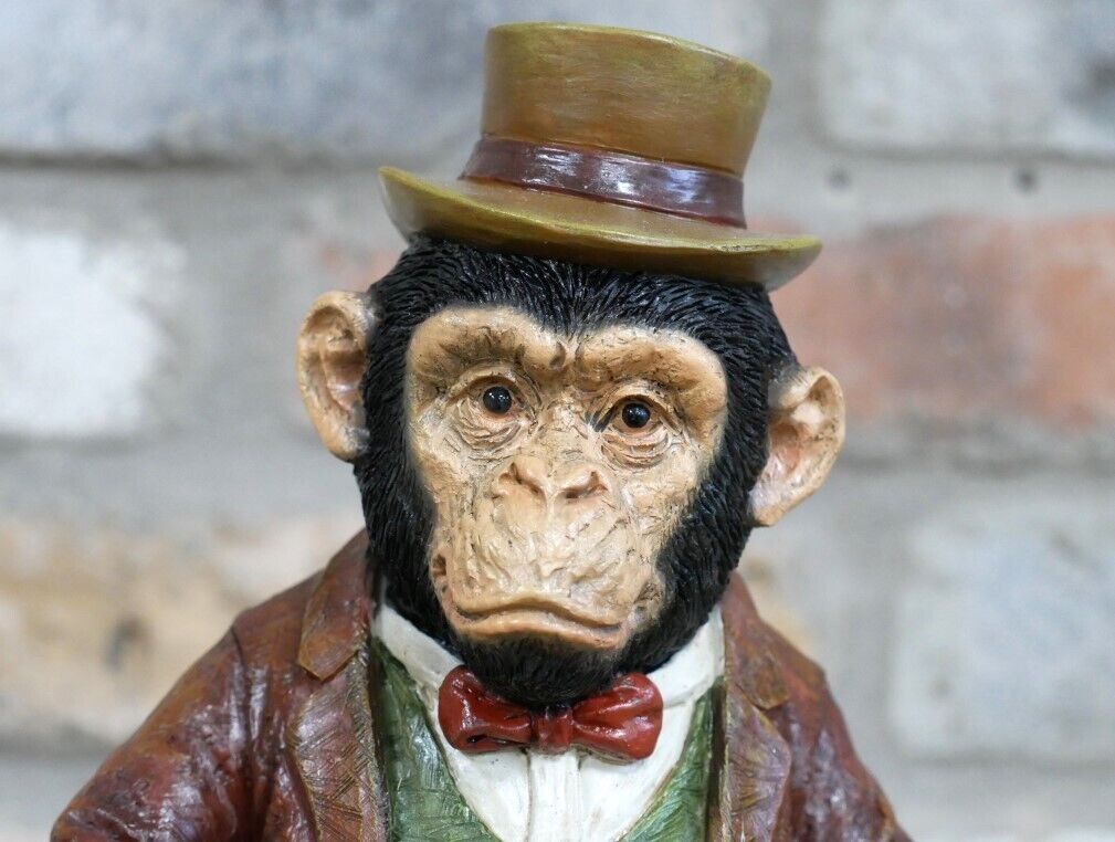 Monkey in Suit Resin Statue Home Ornament