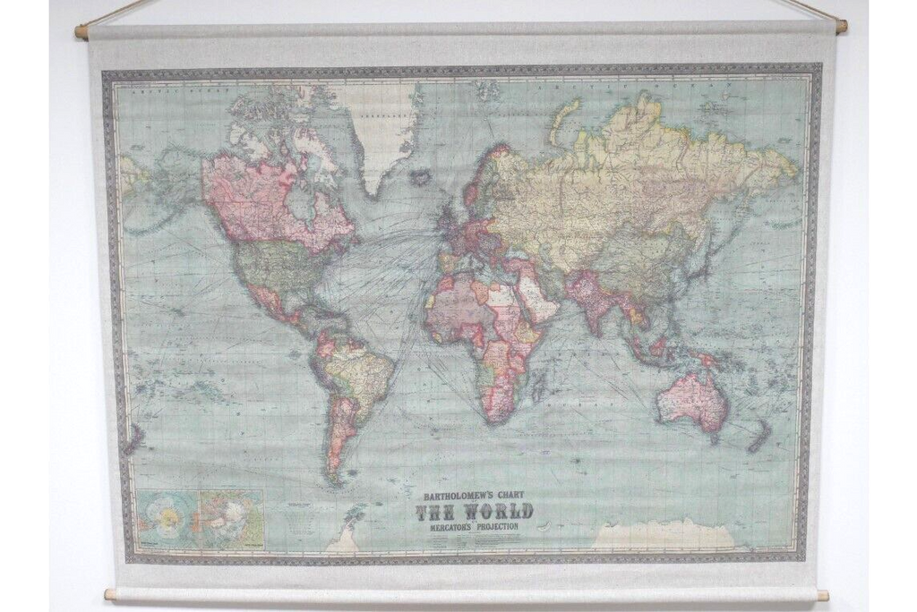 XL Large World Map Wall Art Canvas Hanging