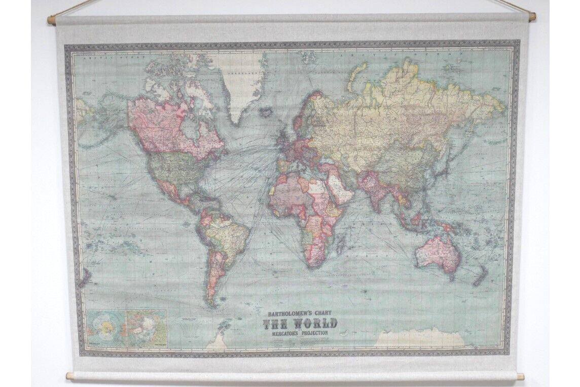 XL Large World Map Wall Art Canvas Hanging