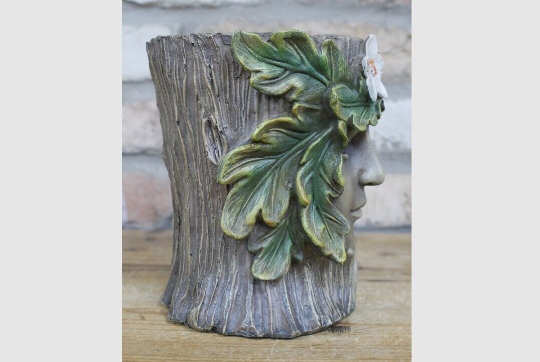 Green Lady Resin Planter Greenman Flower Pot