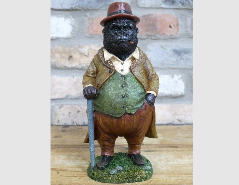 Gorilla in Suit Resin Statue Home Ornament
