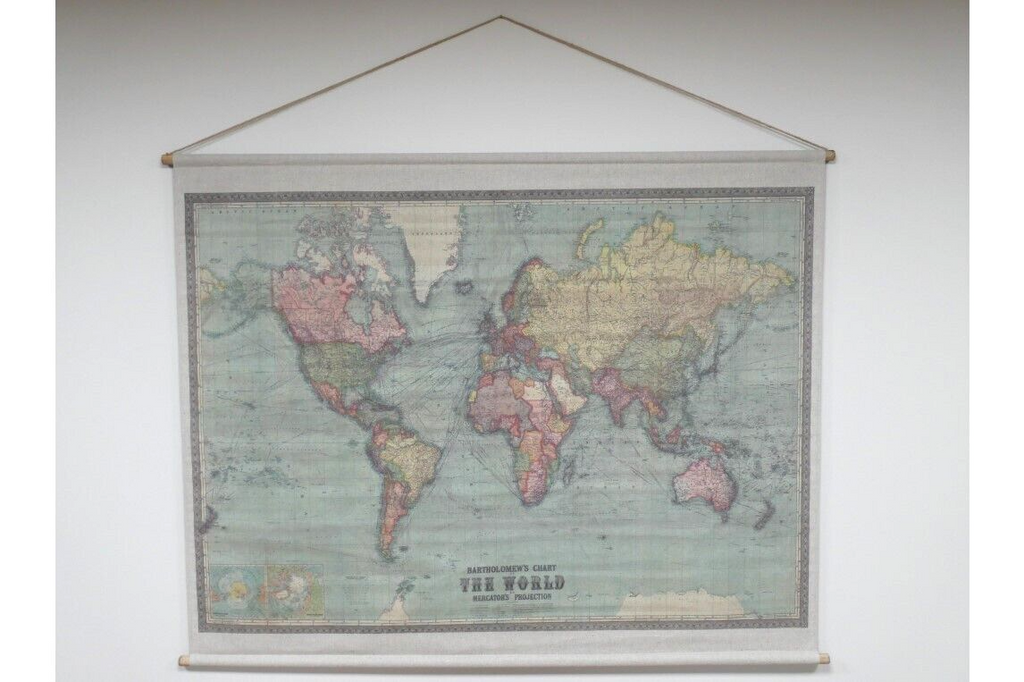 XL Large World Map Wall Art Canvas Hanging