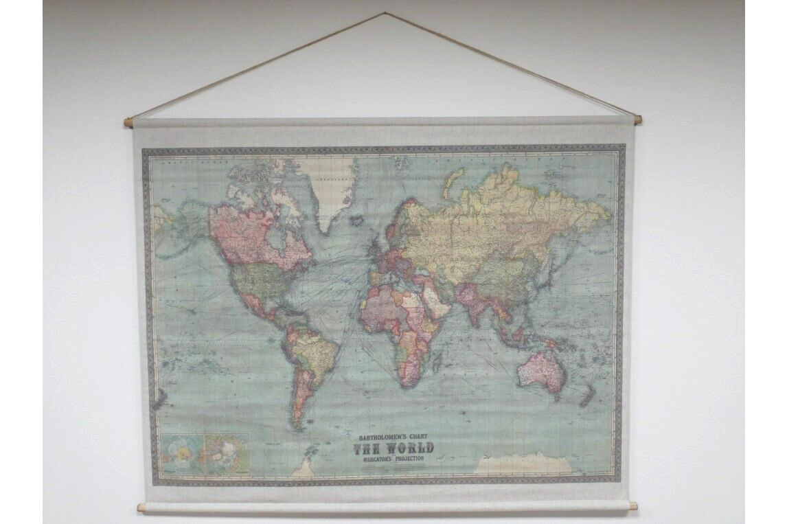 XL Large World Map Wall Art Canvas Hanging