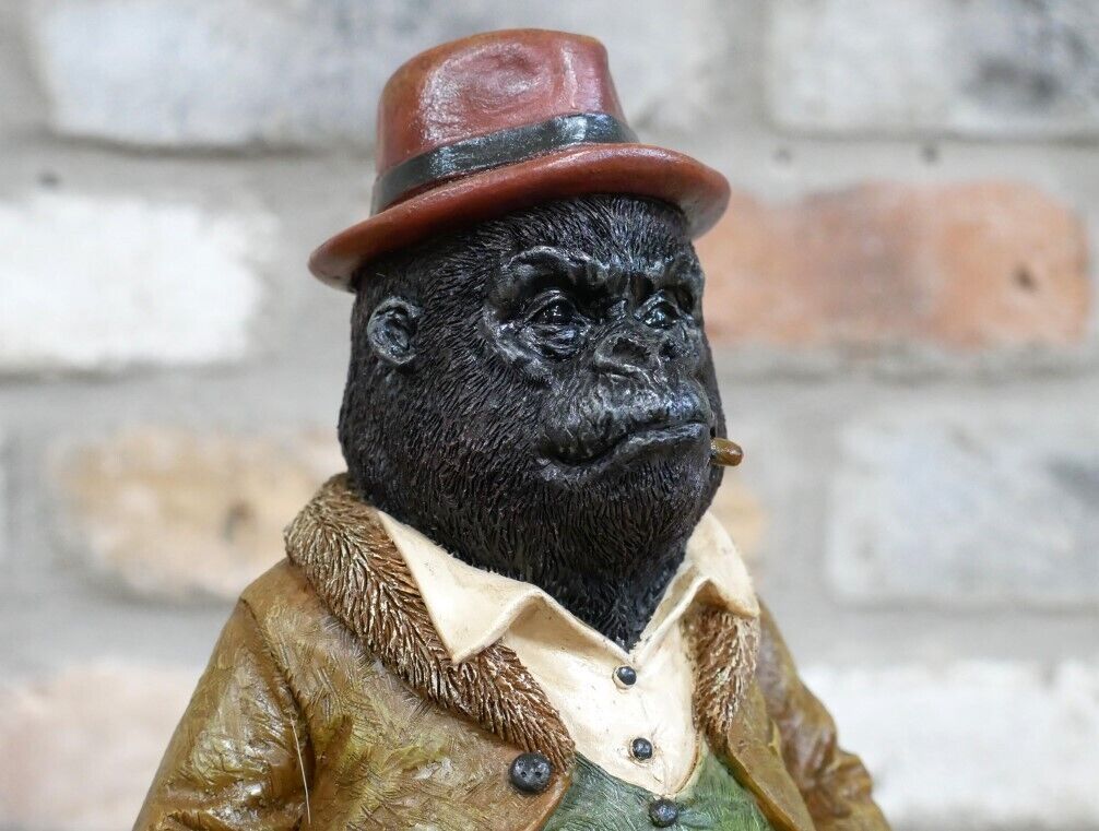 Gorilla in Suit Resin Statue Home Ornament